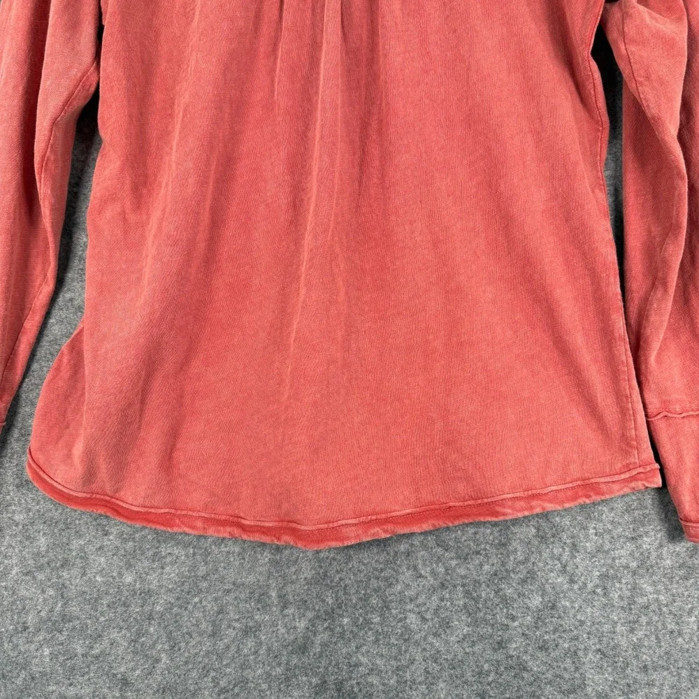 Lucky & Coco Long Sleeve Henley‎ Top Womens S Red Beaded Embroidered Cotton Boho - Picture 11 of 13